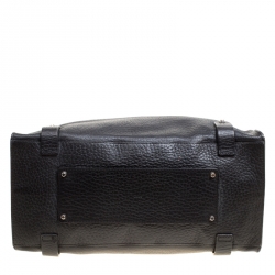 Pre Owned حقيبة يد كلوي سالي جيب أمامي جلد سوداء