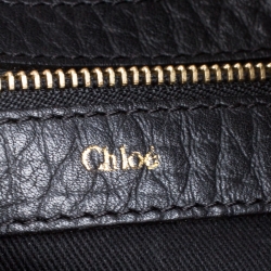 Pre Owned حقيبة يد كلوي سالي جيب أمامي جلد سوداء