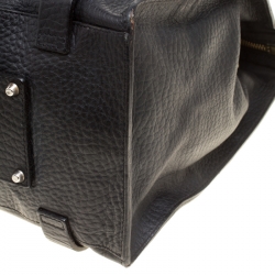 Pre Owned حقيبة يد كلوي سالي جيب أمامي جلد سوداء