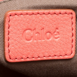 Pre Owned Chloe Neon Orange Leather Medium Marcie Satchel