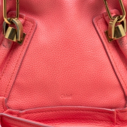 Pre Owned Chloe Coral Pink Leather Small Paraty Bag