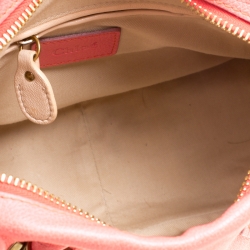 Pre Owned Chloe Coral Pink Leather Small Paraty Bag