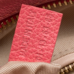 Pre Owned Chloe Coral Pink Leather Small Paraty Bag