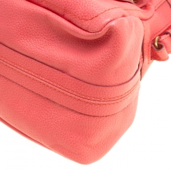 Pre Owned Chloe Coral Pink Leather Small Paraty Bag