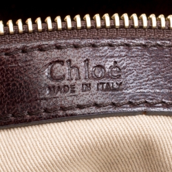Pre Owned Chloe Brown Leather Heloise Drawstring Hobo