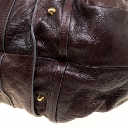 Pre Owned Chloe Brown Leather Heloise Drawstring Hobo