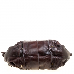Pre Owned Chloe Brown Leather Heloise Drawstring Hobo
