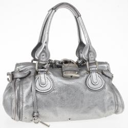 Pre Owned Chloe Silver Leather Paddington Satchel