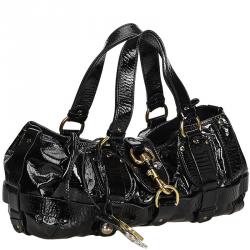 Pre Owned Chloe Black Patent Leather Kerala Equipped Everyday Bag