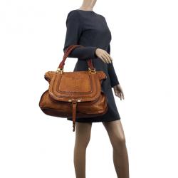 Pre Owned Chloe Camel Large Marcie Python Bag
