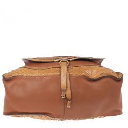 Pre Owned Chloe Camel Large Marcie Python Bag