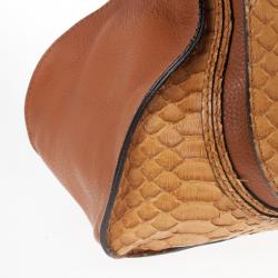 Pre Owned Chloe Camel Large Marcie Python Bag