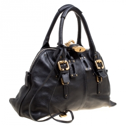 Pre Owned Chloe Black Leather Paddington Dome Satchel