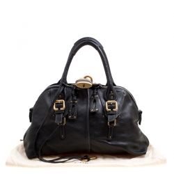 Pre Owned Chloe Black Leather Paddington Dome Satchel