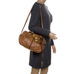 Pre Owned Chloe Brown Leather Paddington Shoulder Bag