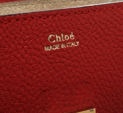 Pre Owned Chloe Red Leather Small Drew Shoulder Bag
