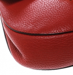 Pre Owned Chloe Red Leather Small Drew Shoulder Bag