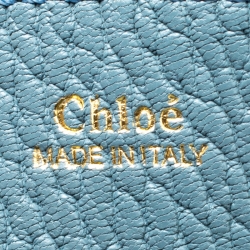 مملوكة مسبقًا Chloe Blue Leather Medium Drew Shoulder Bag