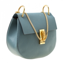 مملوكة مسبقًا Chloe Blue Leather Medium Drew Shoulder Bag