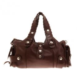 Pre Owned Chloe Brown Buffalo Leather Silverado Bag