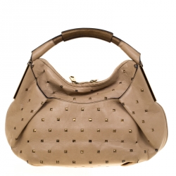 Pre Owned Chloe Beige Perforated Leather Ethel Hobo