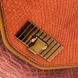Pre Owned Chloe Red/Brown Python Medium Sally Flap Shoulder Bag