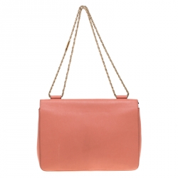 مملوكة مسبقًا Chloe Peach Leather Large Elsie Shoulder Bag