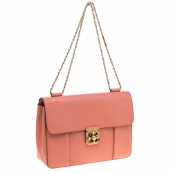 مملوكة مسبقًا Chloe Peach Leather Large Elsie Shoulder Bag