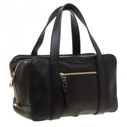 Pre Owned Chloe Black Leather Madeleine Bowler Bag
