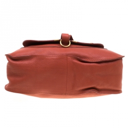 Pre Owned Chloe Pastel Red Leather Medium Marcie Satchel