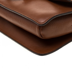 Pre Owned حقيبة كتف كلوي فاي صغيرة سويدي وجلد بنية