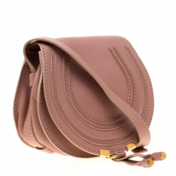Pre Owned Chloe Pink Leather Mini Marcie Crossbody Bag