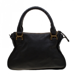 Pre Owned Chloe Black Leather Small Marcie Satchel 