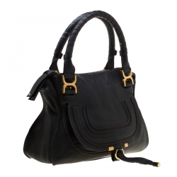 Pre Owned Chloe Black Leather Small Marcie Satchel 