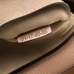 Pre Owned Chloe Peach/Brown Embossed Leather Medium Drew Shoulder Bag