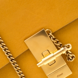 مملوكة مسبقًا Chloe Mustard Leather Medium Drew Shoulder Bag