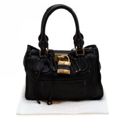 Pre Owned Chloe Black Leather Paddington Tote