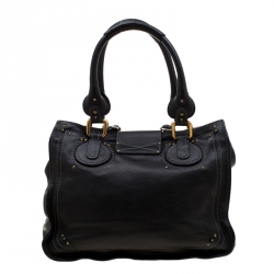 Pre Owned Chloe Black Leather Paddington Tote