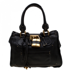 Pre Owned Chloe Black Leather Paddington Tote