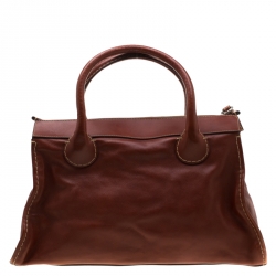 مملوكة مسبقًا حقيبة يد كلوي شوبر اديث جلد بنية