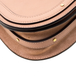 Pre Owned Chloe Dark Beige Leather Small Nile Bracelet Shoulder Bag