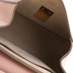Pre Owned Chloe Pale Peach Leather Mini Drew Crossbody Bag