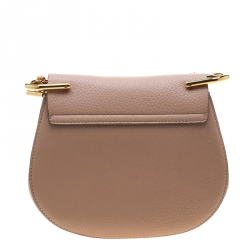 Pre Owned Chloe Pale Peach Leather Mini Drew Crossbody Bag