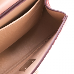 مملوكة مسبقًا حقيبة كتف كلوي درو صغيرة جلد بنية محمرة