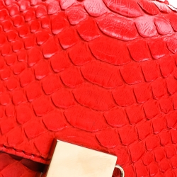 مملوكة مسبقًا حقيبة كتف كلوي درو صغيرة جلد بنية محمرة