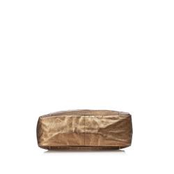 Pre Owned Chloe Brown Metallic Leather Eden Tote Bag