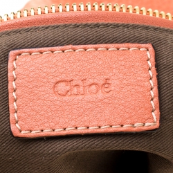 Pre Owned حقيبة كروس كلوي مارسي متوسطة جلد برتقالية محمرة