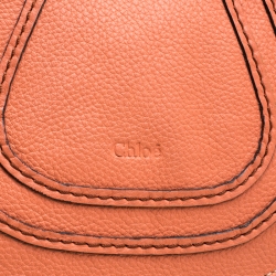 Pre Owned حقيبة كروس كلوي مارسي متوسطة جلد برتقالية محمرة