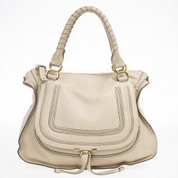 Pre Owned Chloe Nude Marcie Large Shoulder Bag