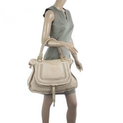 Pre Owned Chloe Nude Marcie Large Shoulder Bag